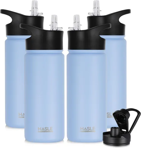 Miniatura 9 de HASLE OUTFITTERS Botella de agua aislada de 16 onzas para niños, botella de agua de acero inoxidable de doble pared al vacío, a prueba de fugas