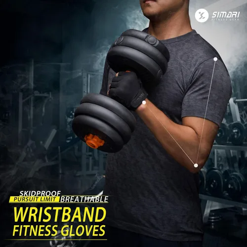 Miniatura 4 de SIMARI Guantes de entrenamiento transpirables para hombres y mujeres, guantes acolchados para levantamiento de pesas con gran agarre, protección