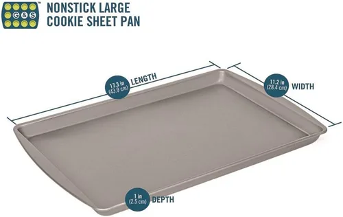 Miniatura 3 de G & S Metal Products Co mpany OvenStuff - Juego de 2 bandejas antiadherentes para galletas, color gris