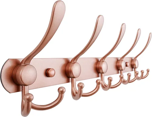Miniatura 66 de Dseap - Perchero para pared, 5 ganchos triples, resistente, acero inoxidable, riel de gancho de metal para abrigos, sombreros, toallas, bolsos