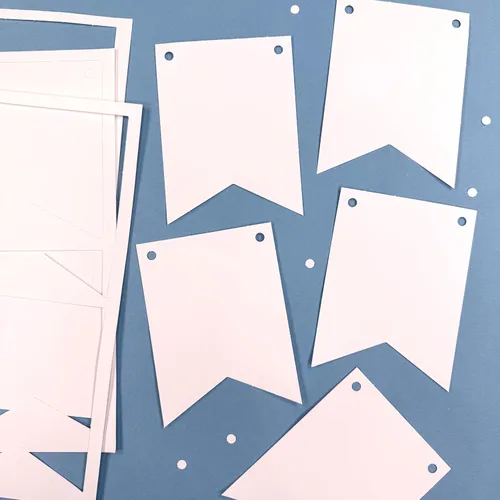 Miniatura 2 de 80 banderas de papel para bricolaje, banderines blancos, grandes (3.75 x 5 pulgadas), banderines en blanco hechos en Estados Unidos