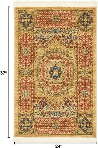 Miniatura 3 de Unique Loom Palace Collection - Alfombra bohemia tradicional, medallón, vintage (2 pies x 3 pies, rectangular, azul claro/bronceado)