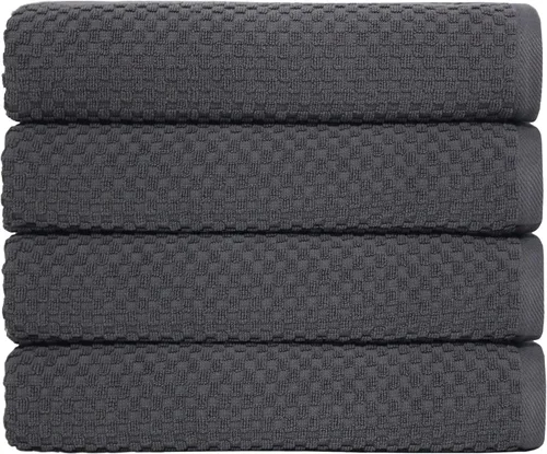 Miniatura 40 de COTTON CRAFT Sábanas de Baño con Tejido de Gofre - Juego de 2 Sábanas de Baño de Lujo Estilo Spa Europeo con Tejido de Gofre - Sábana de Baño de Gris