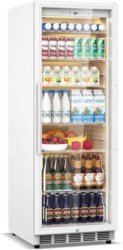 Miniatura 13 de Tylza Vitrina refrigerada para encimera, refrigerador comercial de 2.7 pies cúbicos/78L, vitrina con luz LED, puerta de vidrio doble, 32-54°F