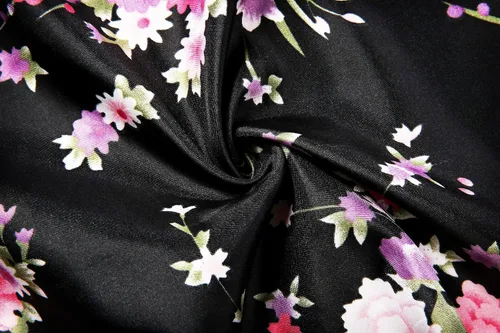Miniatura 5 de DITSONEO Bata floral para mujer, bata de satén de seda para dama de honor, para boda, vestido de vestir, kimono, ropa de dormir