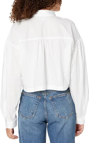Miniatura 2 de Tommy Hilfiger Camisa corta de manga larga de cambray con botones para mujer, Azul