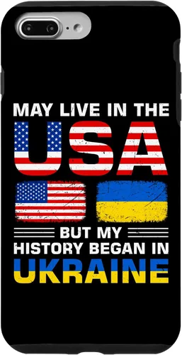 Miniatura 12 de Funda para iPhone 13 Pro Max con la bandera de Ucrania y la bandera de Estados Unidos con raíces ucranianas