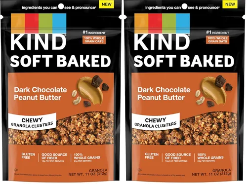 Miniatura 10 de Kind Galletas Blandas de Granola, Mantequilla de Maní con Chocolate Oscuro, Snacks Saludables, Sin Gluten, 100% Granos Integrales, 5g de Proteína