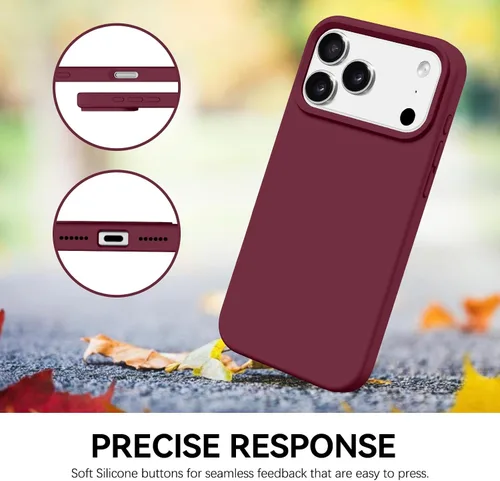 Miniatura 226 de GUAGUA Funda compatible con iPhone 17 Pro Max de 6.9 pulgadas, silicona líquida, goma de gel suave, delgada, forro de microfibra delgada