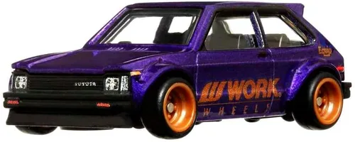 Miniatura 4 de Hot Wheels Vehículos Car Culture Circuit Legends para niños de 3 años en adelante, 81 Toyota Starlet Kp61, colección premium de vehículos a escala