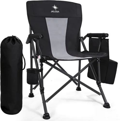 Miniatura 9 de Silla de campamento XL de alta calidad, capacidad de 400 libras, asiento de gran tamaño de 23.7 pulgadas de ancho, tela Oxford 600D resistente