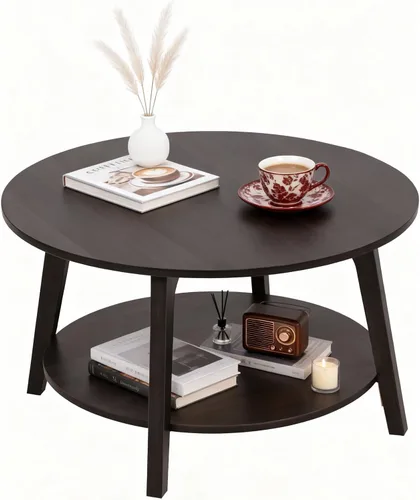 Miniatura 9 de PayLessHere Mesa auxiliar elevable de 39 pulgadas con almacenamiento ajustable y compartimento oculto, mesa de centro pequeña de madera