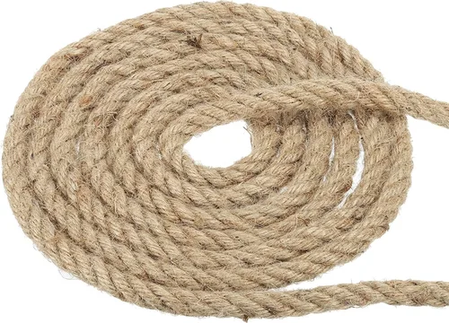 PATIKIL Cuerda de yute de 1/2 pulgada y 98.4 pies, cuerda de manila natural de 4 hebras trenzada, cuerda gruesa y pesada para tira y afloja,
