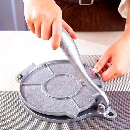 Miniatura 7 de Prensa de tortilla de aleación de aluminio, máquina flapjack, máquina de crepé, tortillas de aluminio fundido, tortitas caseras con 50 papel negro
