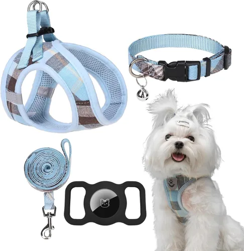 Miniatura 9 de EXPAWLORER Arnés Clásico a Cuadros para Cachorros - Conjunto de Arnés y Correa para Perro Pequeño - Conjunto de Collar y Correa para Perro