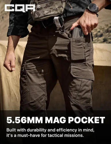 Miniatura 6 de CQR - Pantalones tácticos tipo cargo para hombre, tejido ripstop, resistentes al agua, ligeros, para uso diario, trabajo, senderismo o exteriores