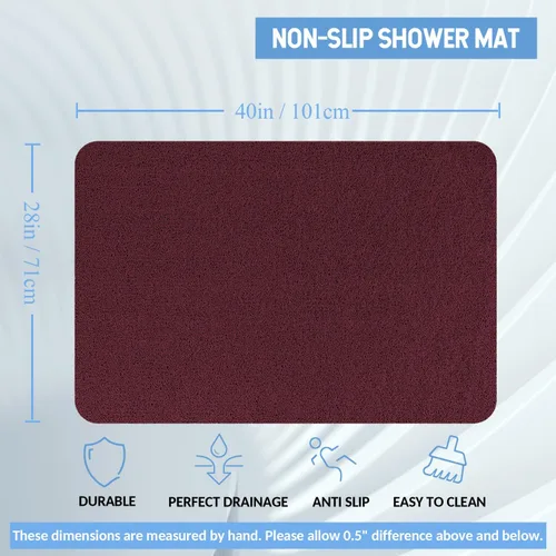Miniatura 74 de Hargiis - Tapete antideslizante de secado rápido para tina y ducha, tapete exfoliante para pies, para baño, cocina u hotel, beige, 24 x 16 pulgadas