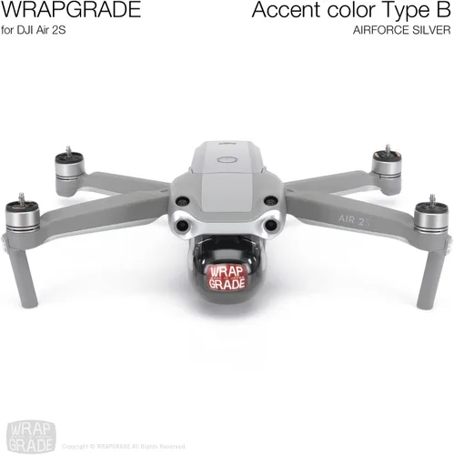 Miniatura 2 de WRAPGRADE Funda compatible con DJI Air 2S Color de acento B (Airforce Silver)