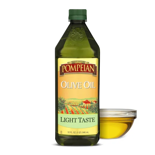 Pompeian - Aceite de Oliva de Sabor Ligero, Ideal para Cocinar a Alta Temperatura, Hornear y Saltear, Alto Punto de Humo, 32 Onzas Líquidas