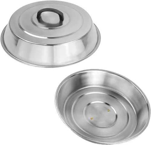 Miniatura 8 de Accesorios de BBQ - Cubierta de Cocción Redonda de Acero Inoxidable de 12 Pulgadas - Cúpula Derretidora de Queso Kit de Prensa de Parrilla Redonda