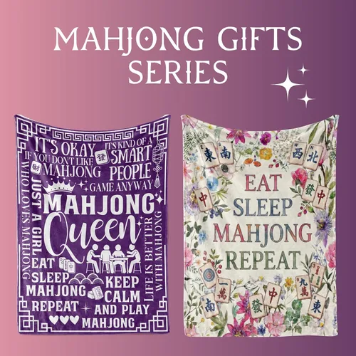 Miniatura 7 de Huglanket Mahjong - Regalos para mujer, divertida manta de franela Mahjong para amantes de Mahjongg, 50 x 65 pulgadas, agradable a la piel, manta