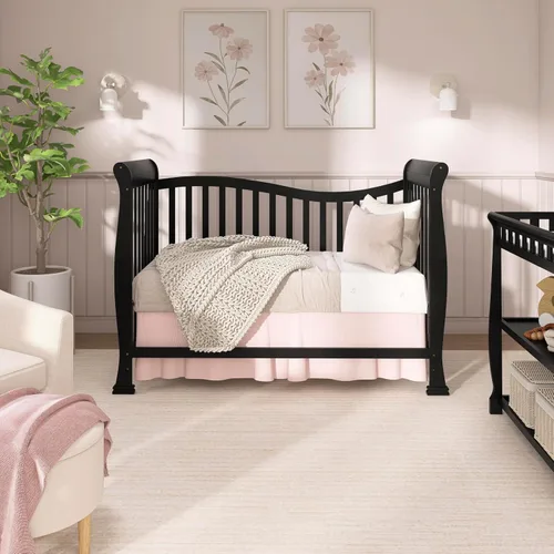 Miniatura 8 de Cuna convertible en cama Dream On Me Violet, 7 en 1, Cuna, paquete de de 1, Negro