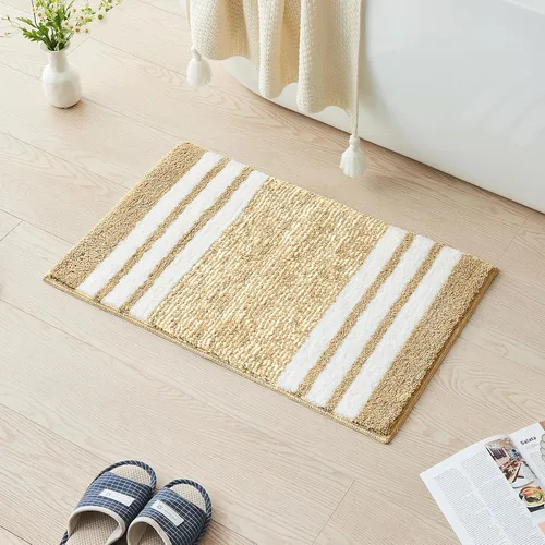 Miniatura 11 de CozeCube Tapetes de baño para baño antideslizantes, alfombras de baño de microfibra absorbente esponjosas lavables, alfombras de baño estéticas
