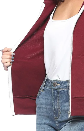 Miniatura 6 de Urban Look Sudadera con capucha de manga larga con cremallera y forro polar para mujer