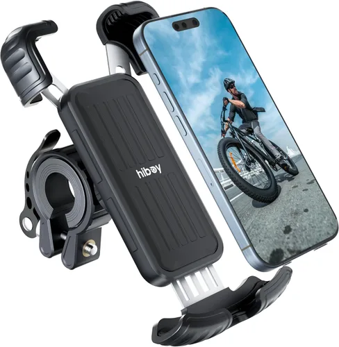 Hiboy Soporte de teléfono para bicicleta, soporte universal giratorio de 360° para motocicleta, envolvente antivibración, clip de teléfono para
