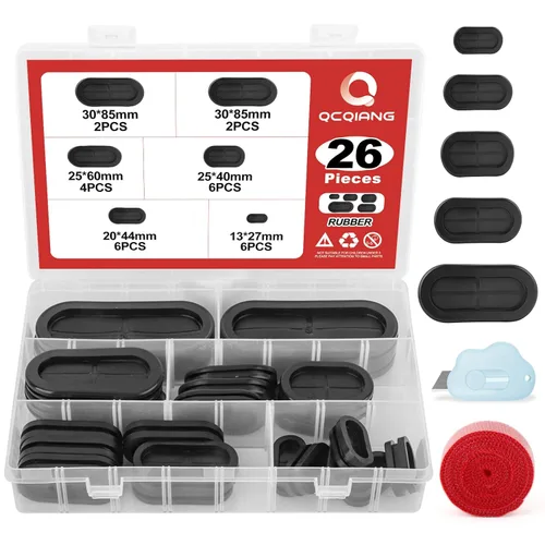 Miniatura 11 de 50 ojales de goma de 1 pulgada, orificios de perforación, tapones de orificio para cortafuegos, tapones de goma para agujeros de varios tamaños