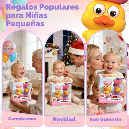 Miniatura 6 de Juguetes de baño para niños de 1 a 3 años: juguetes de baño para niñas de 1, 2, 3 años, juguete de bañera rosa para niños de 2 a 4 años, regalos