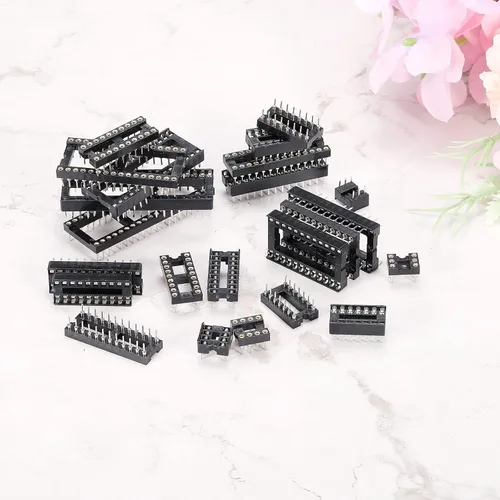Miniatura 7 de MECCANIXITY DIP IC Chip Adaptador de zócalo de Pin Redondo 8P 0.100 in Pitch IC Socket para PCB Board Chip, paquete de 6