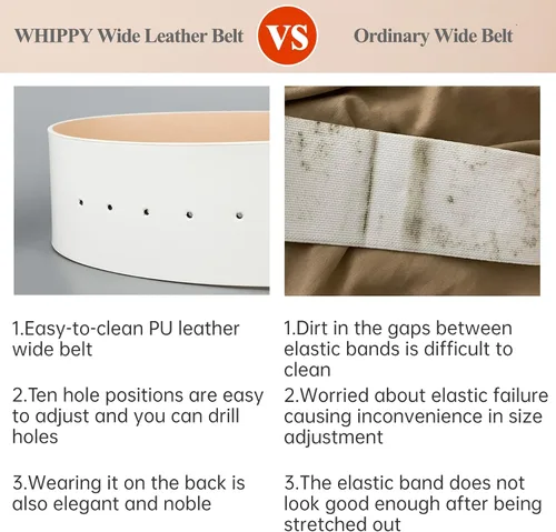 Miniatura 4 de WHIPPY Cinturón ancho de charol para mujer, hebilla cuadrada de moda, cintura alta, cinturones para vestidos