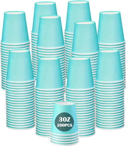 Miniatura 9 de Wuadua Paquete de 50 vasos de papel espresso azul de 3 onzas, resistentes y a prueba de fugas para fiestas, eventos, oficina, uso doméstico, vasos