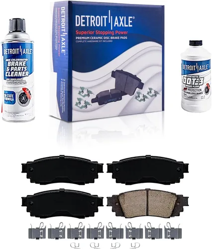 Miniatura 23 de Detroit Axle - Kit de freno trasero para Chrysler Town & Country Dodge Grand Caravan VW Routan, repuesto de pastillas de freno de cerámica