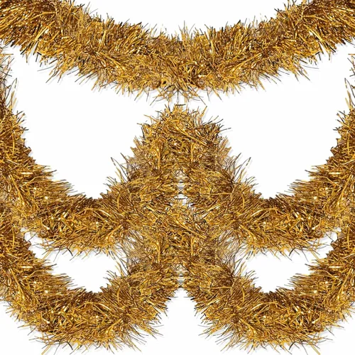 Miniatura 19 de Guirnalda de flecos de aluminio para Navidad de 7,6 metros con borlas metálicas, bandera para colgar en la pared, serpentinas de oropel para telones