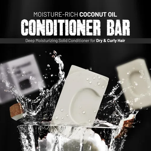 Miniatura 2 de Herbishh Barra de champú de aceite de ricino + barra de acondicionador de aceite de coco, juego nutritivo de cuidado del cabello sólido para cabello