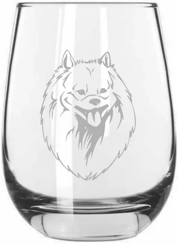 Miniatura 421 de Sakhalin Husky Dog - Copa de vino grabada personalizada de 15.25 onzas sin tallo