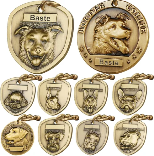 Miniatura 23 de Etiquetas para Perros Golden Retriever Personalizadas para Mascotas Etiqueta de Identificación de Nombre de Perro Grabada Personalizada de Cobre 023