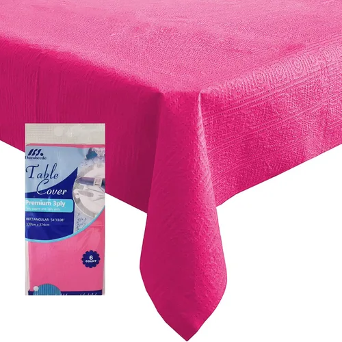 Miniatura 25 de [Paquete de 6] Manteles Cuadrados Negros de 54x54 Pulgadas, Mantel de Mesa de Papel Desechable para Mesas Cuadradas y Redondas, Cubierta de Mesa