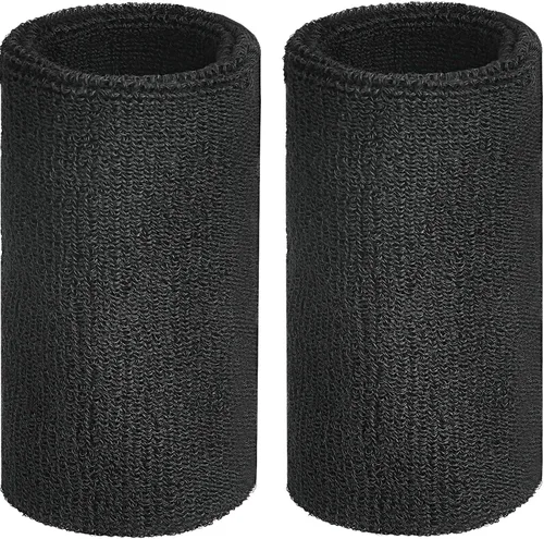 Miniatura 7 de WILLBOND 2 muñequeras de 6 pulgadas para hombres y mujeres, bandas de algodón atléticas de humedad para tenis, baloncesto, correr
