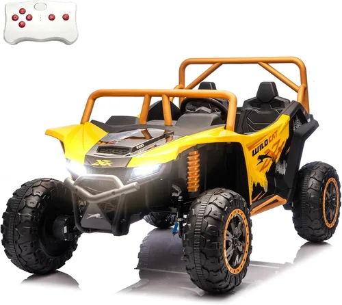 Miniatura 10 de 2026 XXXL 24V 4WD 2 plazas UTV todoterreno 4x4 a batería eléctrico de juguete con control remoto para niños y niñas, UTV 4 ruedas con música, Azul