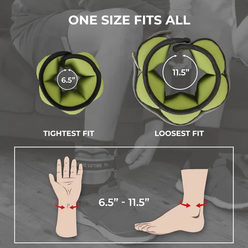 Miniatura 6 de Nordic Lifting - Pesas ajustables de tobillo para mujeres y hombres – 1 par (2–10 libras) Pesas de muñeca, brazo y pierna para gimnasio, yoga