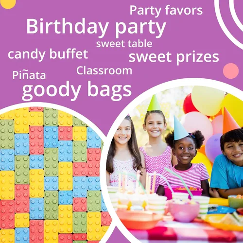 Miniatura 6 de Bloques de caramelo – Construye, juega y merienda – 100% comestibles, sabores surtidos – Divertidos caramelos duros en forma de ladrillo para niños