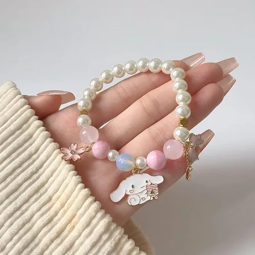 Miniatura 5 de ANZWTLOYY Juego de pulseras Kawaii con cuentas de cristal, pulseras de perlas de dibujos animados para niñas y mujeres, joyería de amistad, Cristal