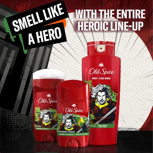 Miniatura 7 de Old Spice Desodorante antitranspirante para hombres, frescura 24/7 y aroma duradero, protección duradera 24/7 contra sudor y olor, olor a héroe