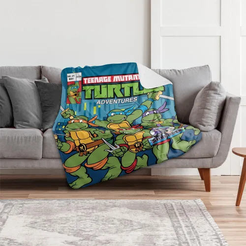 Miniatura 6 de Teenage Mutant Ninja Turtles TMNT Comic Cover No.21 - Manta de sherpa de tacto sedoso, súper suave, 50 x 60 pulgadas