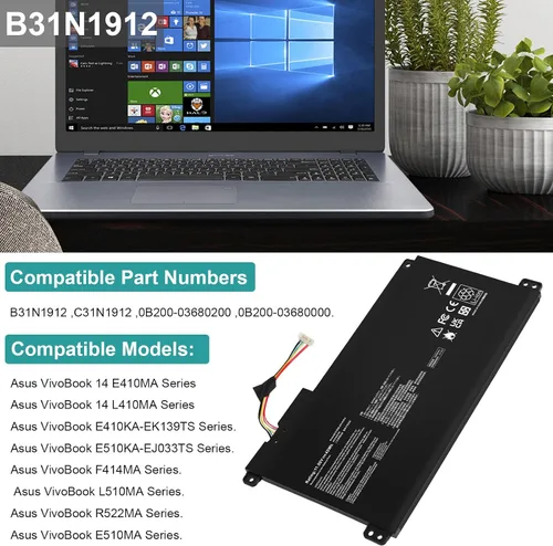 Miniatura 2 de TREE.NB B31N1912 - Batería para portátil compatible con ASUS VivoBook 14 E410MA L410MA E410KA E510MA E510KA F414MA L510MA R522MA E410MA-EK026TS