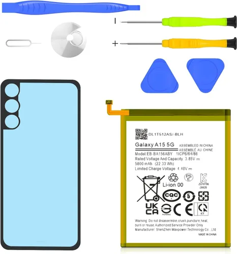 SHENMZ Galaxy A15 Batería, 5800mAh EB-BA156ABY batería mejorada compatible con Samsung Galaxy A15 5G SM-A156B SM-A156B/DS SM-A156P SM-A156P/DS