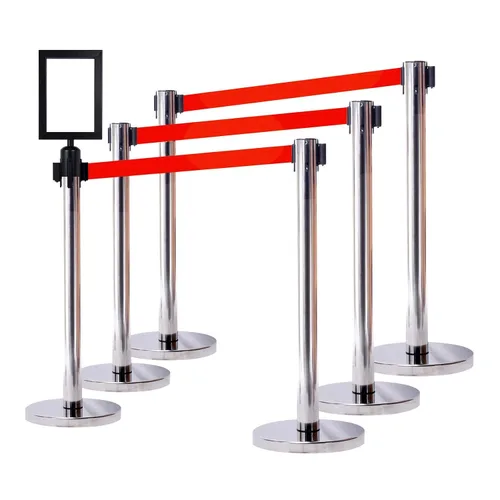 Miniatura 16 de VIP Crowd Control - Juego de barreras de seguridad con cinturones retráctiles, 91 cm de altura, cinturón de 198 cm y soporte de pared Cinturón
